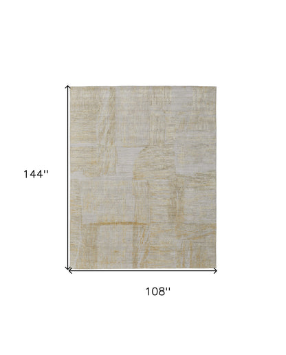 9 x 12 Yellow & Ivory Hand Woven Rug