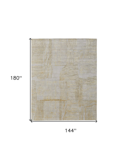 12 x 15 Yellow & Ivory Hand Woven Rug