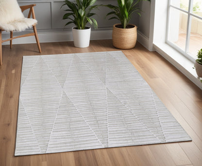 4 x 6 Ivory Geometric Hand Woven Rug