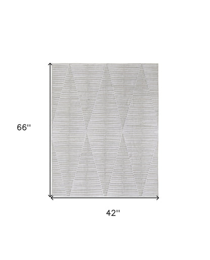 4 x 6 Ivory Geometric Hand Woven Rug