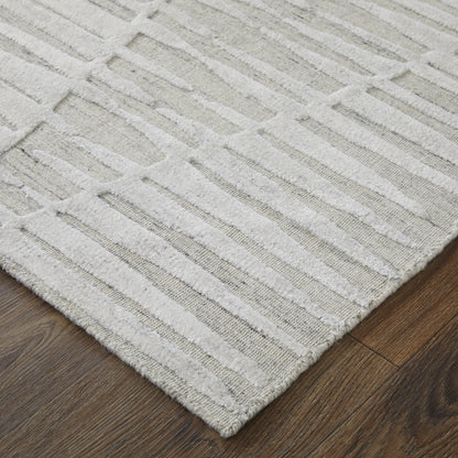 8 x 10 Ivory Geometric Hand Woven Rug