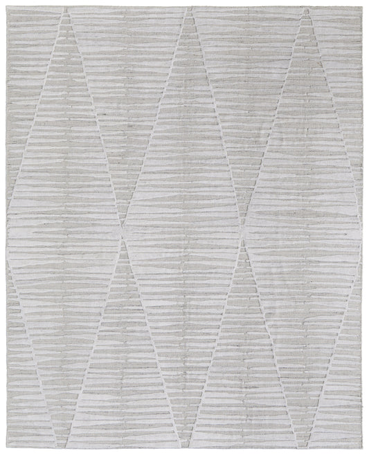 8 x 10 Ivory Geometric Hand Woven Rug