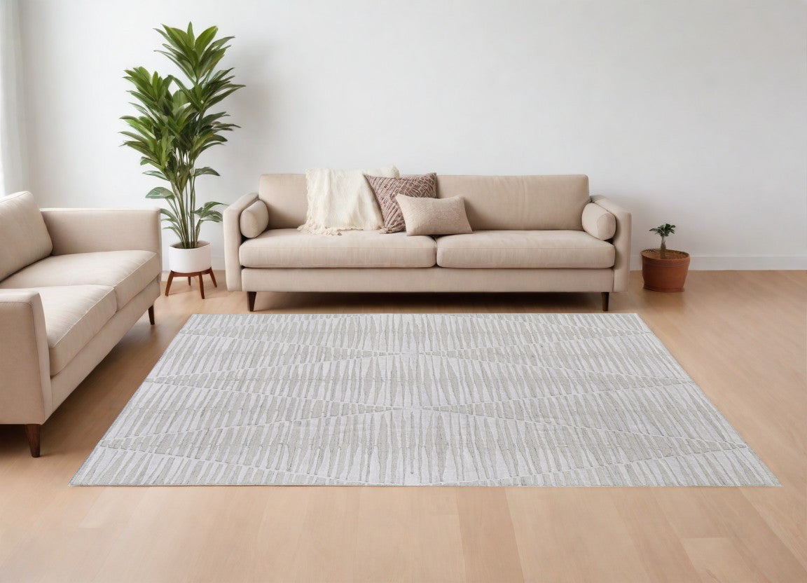 9 x 12 Ivory Geometric Hand Woven Rug