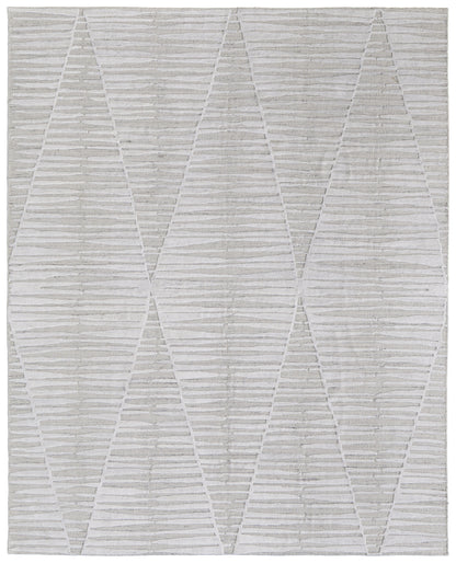 9 x 12 Ivory Geometric Hand Woven Rug