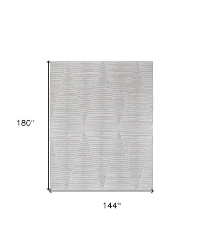 12 x 15 Ivory Geometric Hand Woven Rug