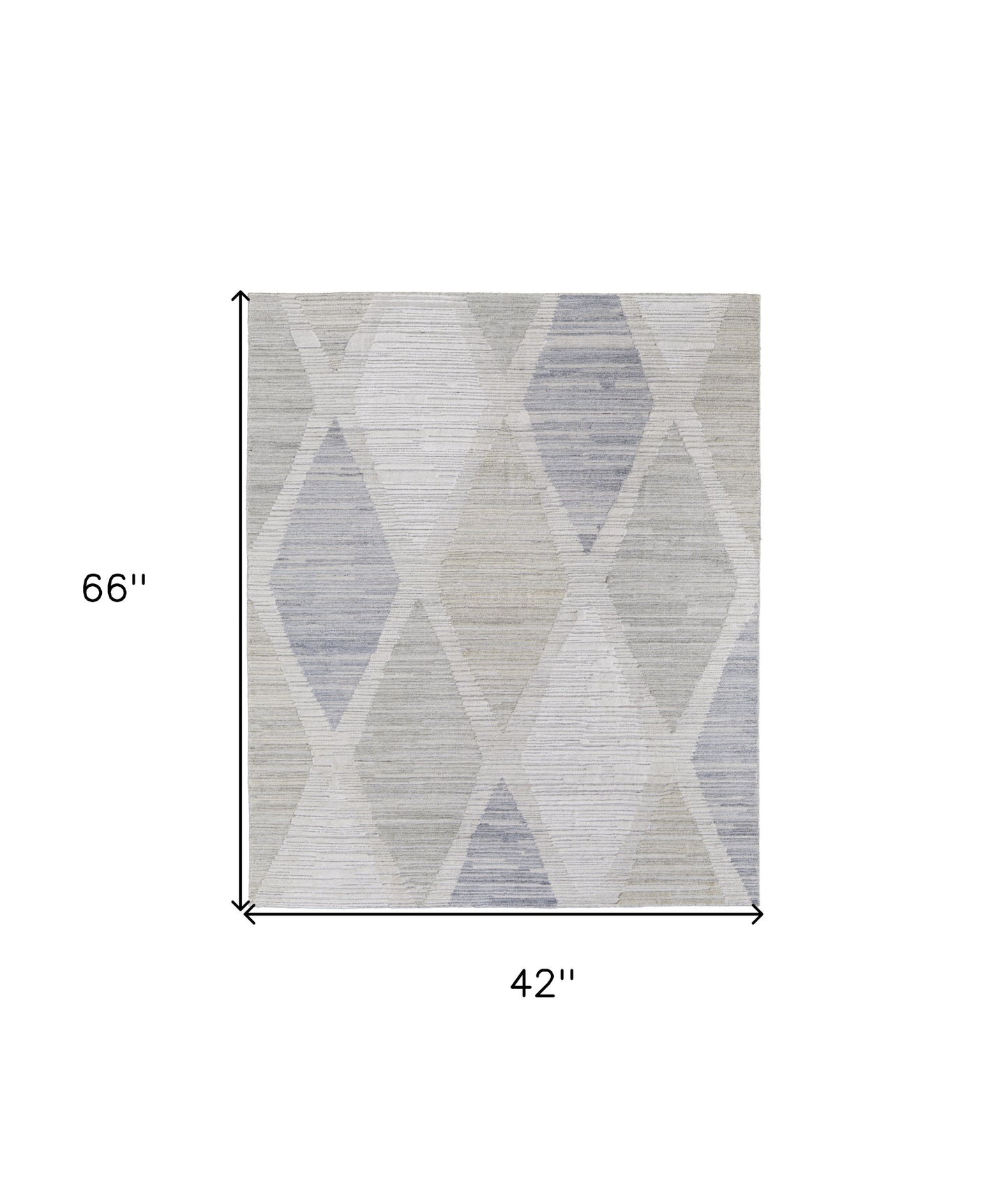 4 x 6 Ivory & Blue Geometric Hand Woven Rug