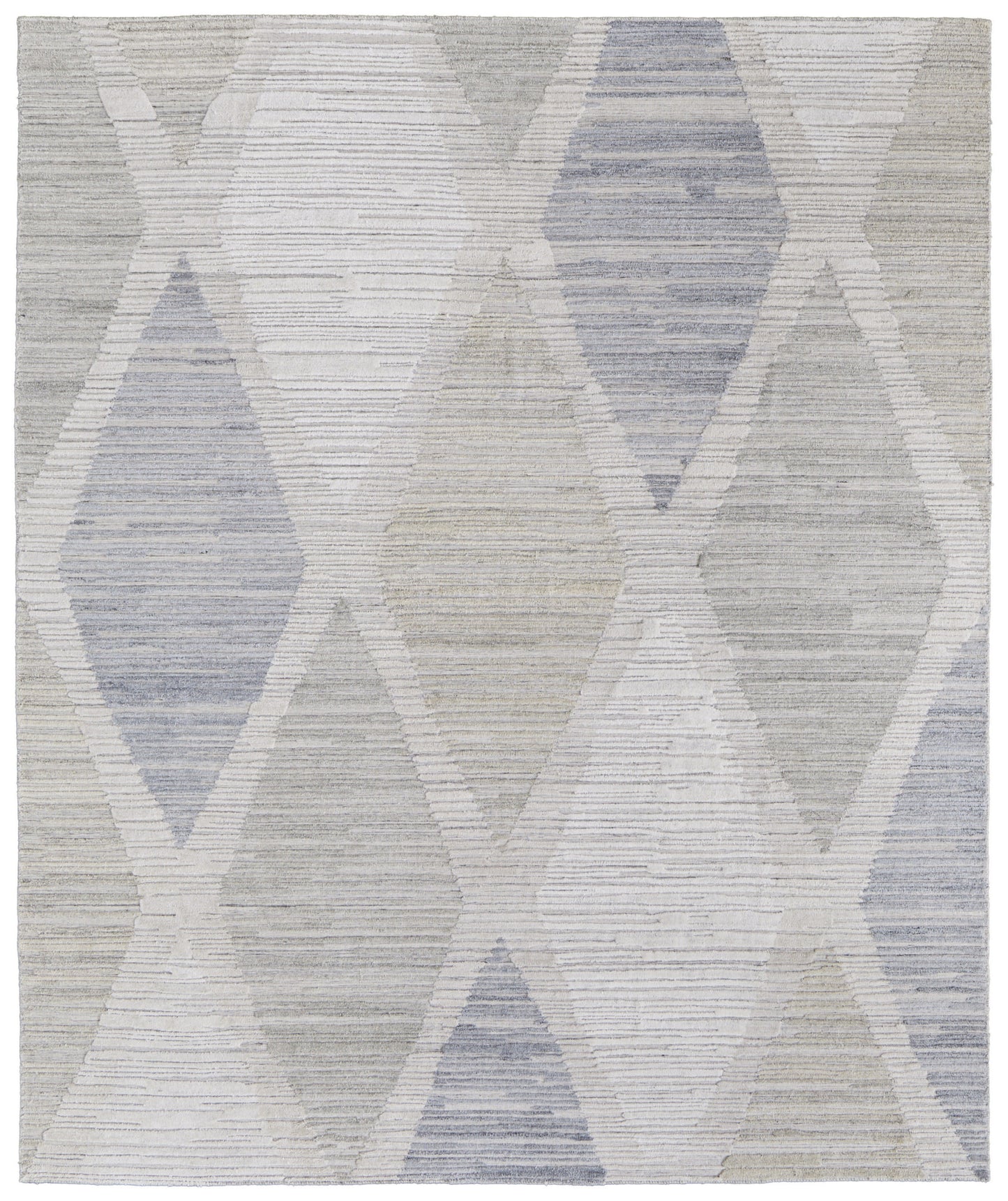 9 x 12 Ivory & Blue Geometric Hand Woven Rug