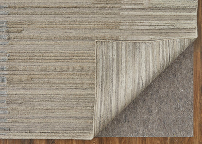 9 x 12 Tan & Blue Hand Woven Rug