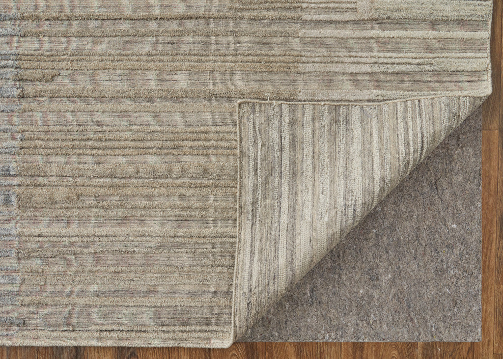 12 x 15 Tan & Blue Hand Woven Rug