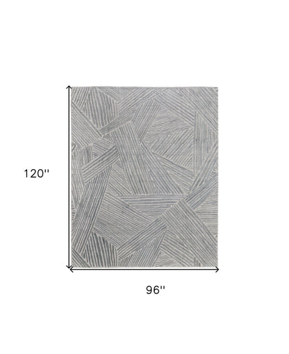 8 x 10 Green & Ivory Hand Woven Rug