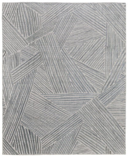8 x 10 Green & Ivory Hand Woven Rug