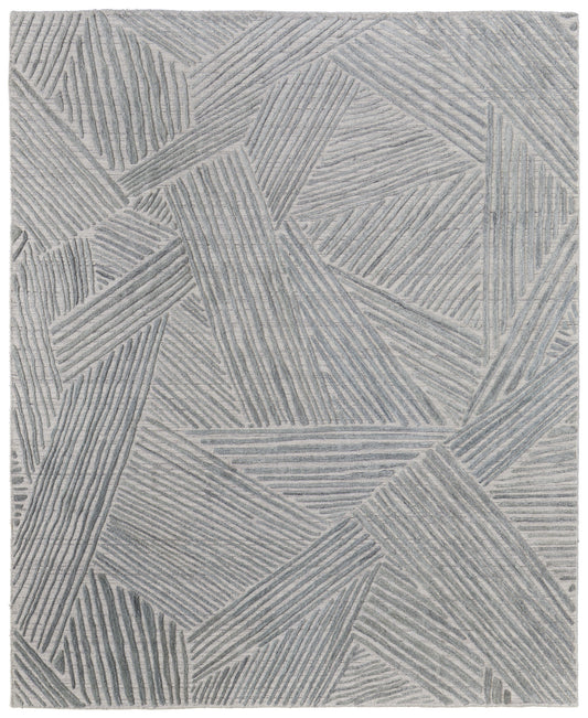 8 x 10 Green & Ivory Hand Woven Rug