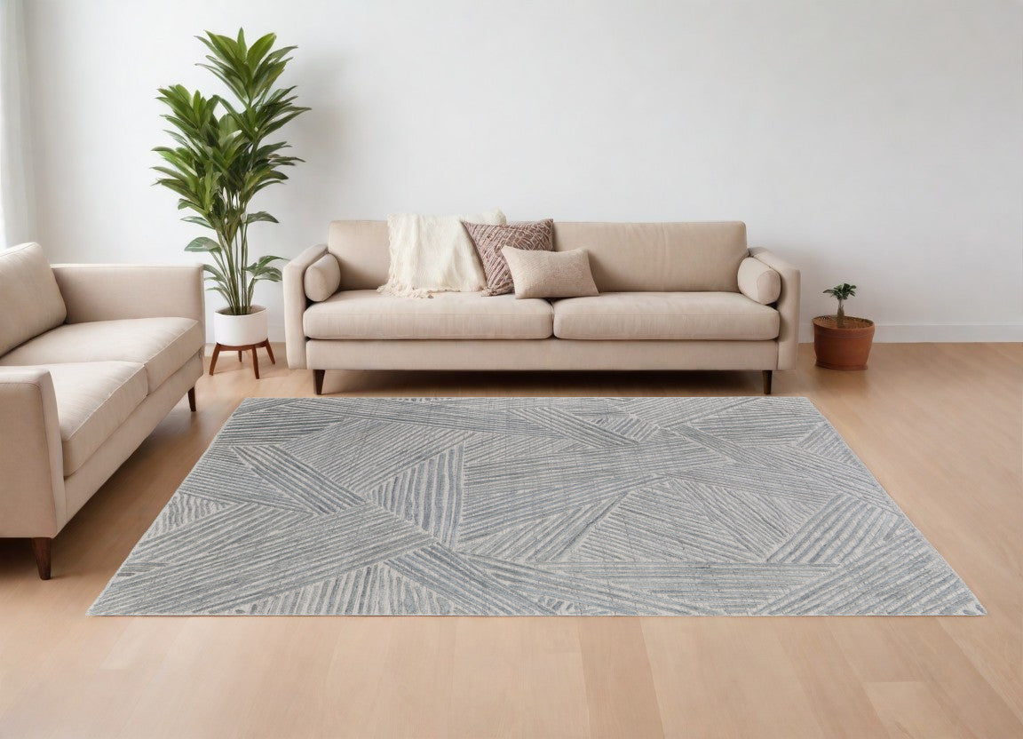 9 x 12 Green & Ivory Hand Woven Rug