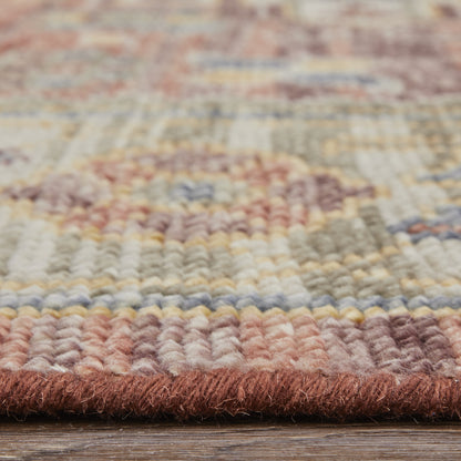 4 x 6 Ivory Red & Gold Wool Oriental Hand Knotted Rug With Fringe