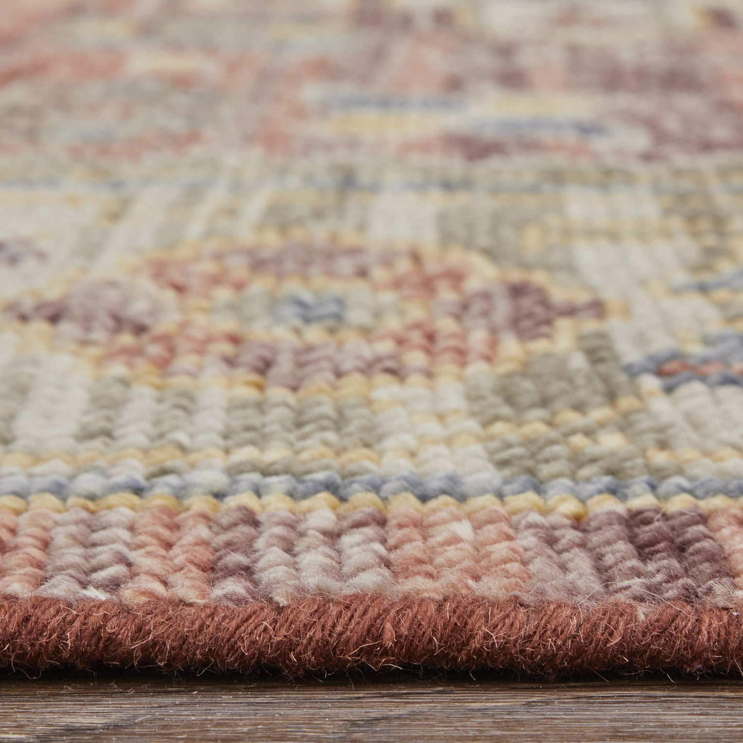 9 x 12 Ivory Red & Gold Wool Oriental Hand Knotted Rug With Fringe