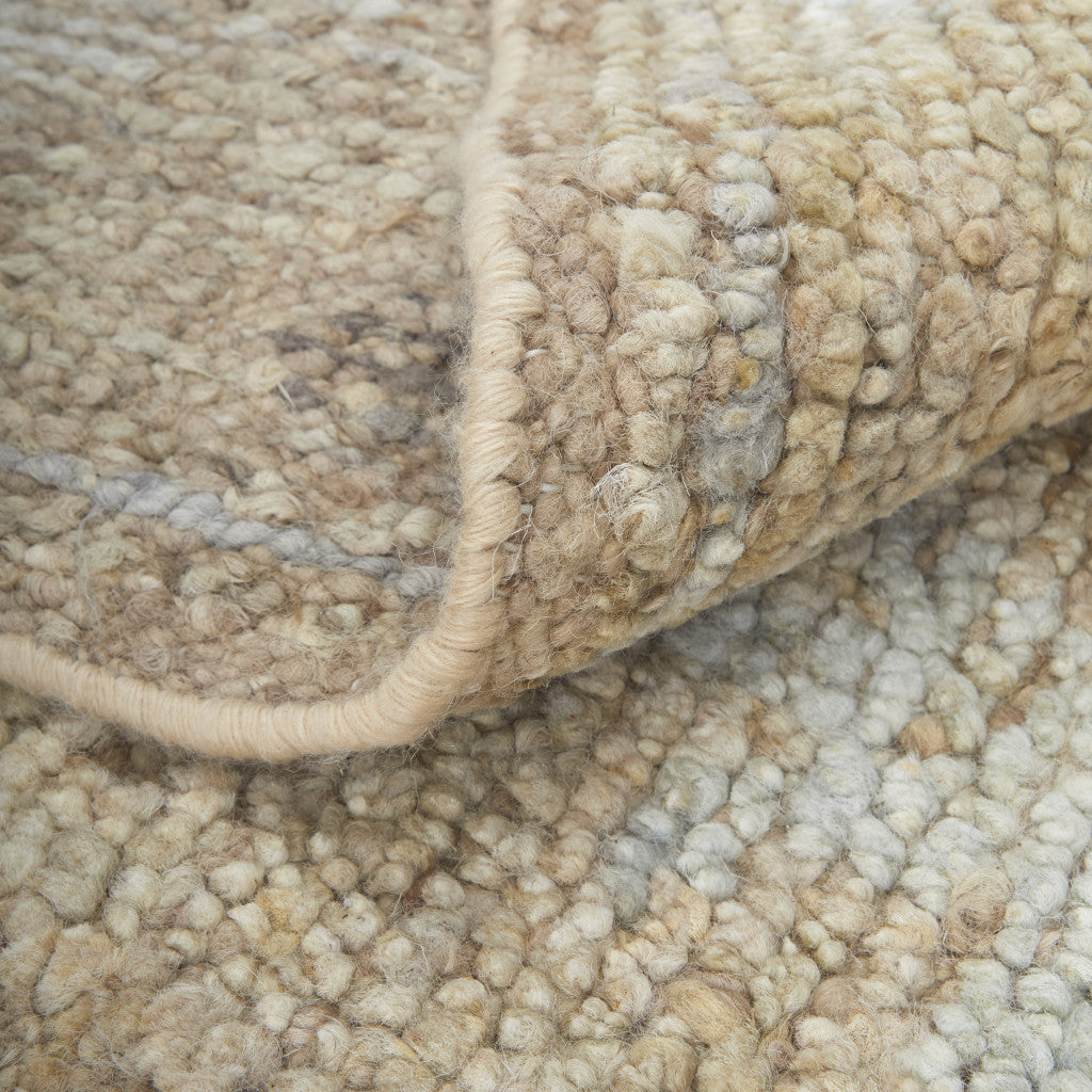 4 x 6 Tan & Ivory Wool Floral Hand Knotted Rug