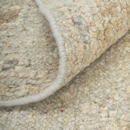 4 x 6 Tan & Gray Wool Floral Hand Knotted Rug