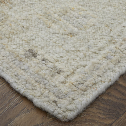 4 x 6 Tan & Gray Wool Floral Hand Knotted Rug