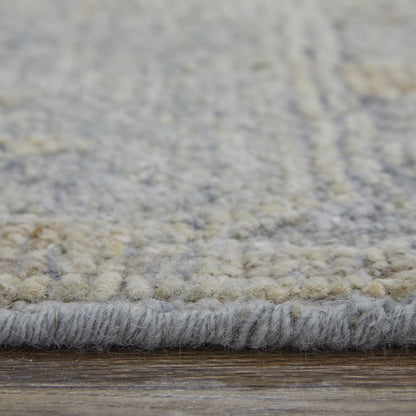 4 x 6 Gray & Blue Wool Floral Hand Knotted Rug