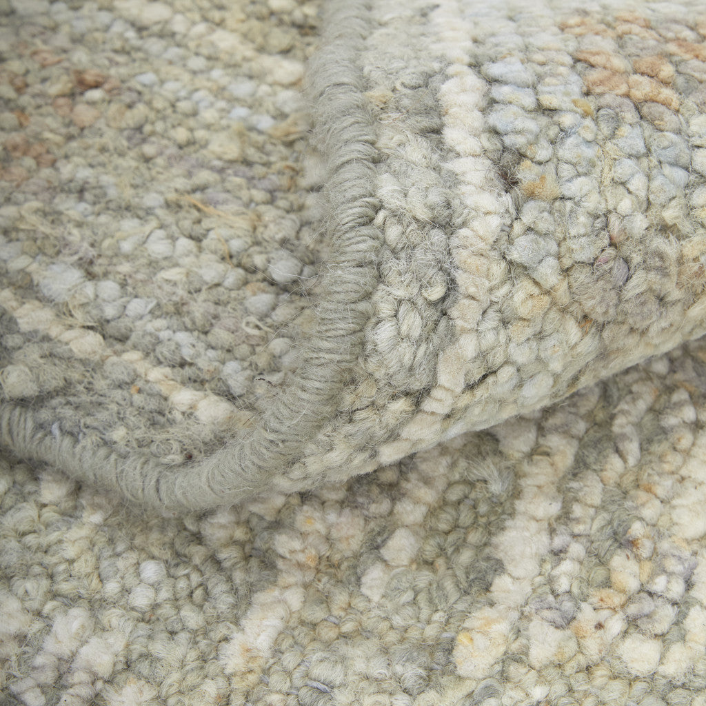 4 x 6 Gray & Brown Wool Floral Hand Knotted Rug