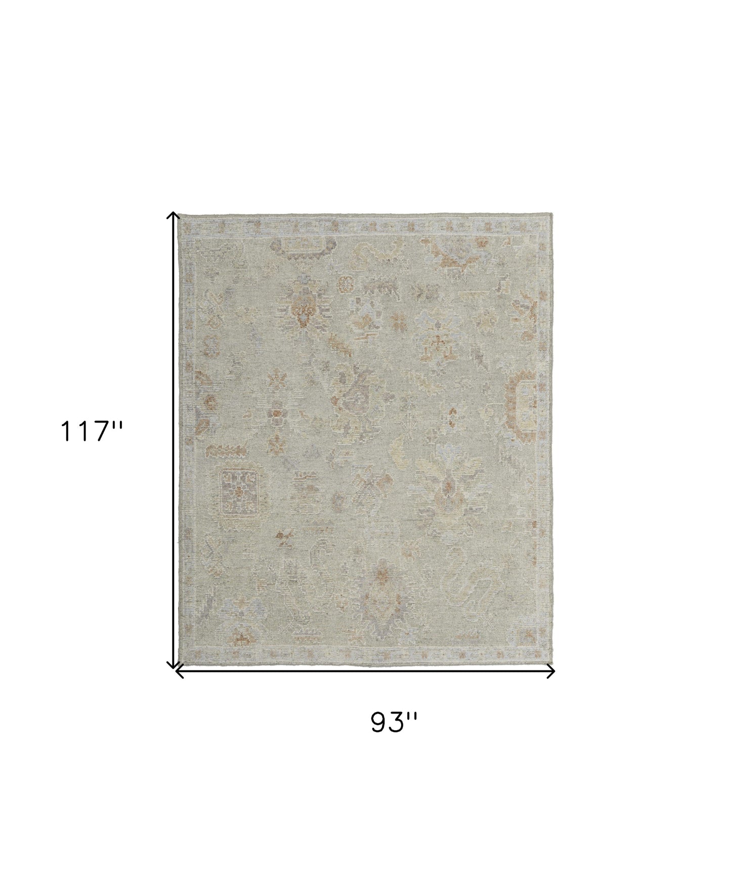 8 x 10 Gray & Brown Wool Floral Hand Knotted Rug