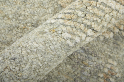 12 x 15 Gray & Brown Wool Floral Hand Knotted Rug