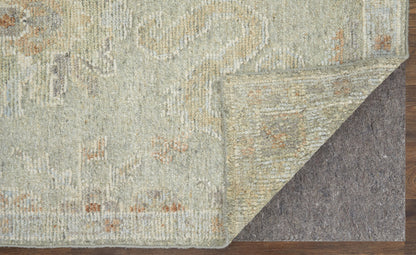 12 x 15 Gray & Brown Wool Floral Hand Knotted Rug