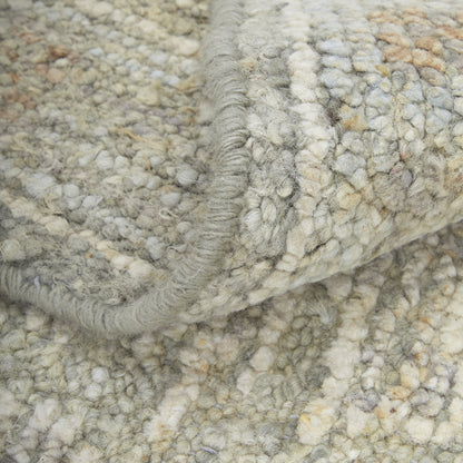 12 x 15 Gray & Brown Wool Floral Hand Knotted Rug