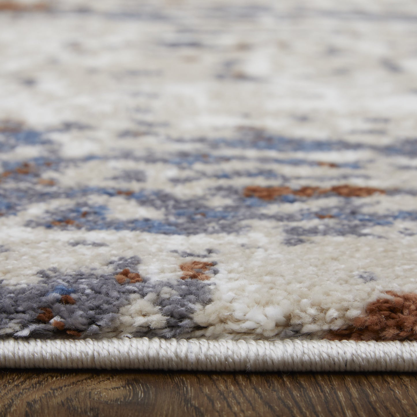8 x 10 Gray Blue & Ivory Power Loom Rug