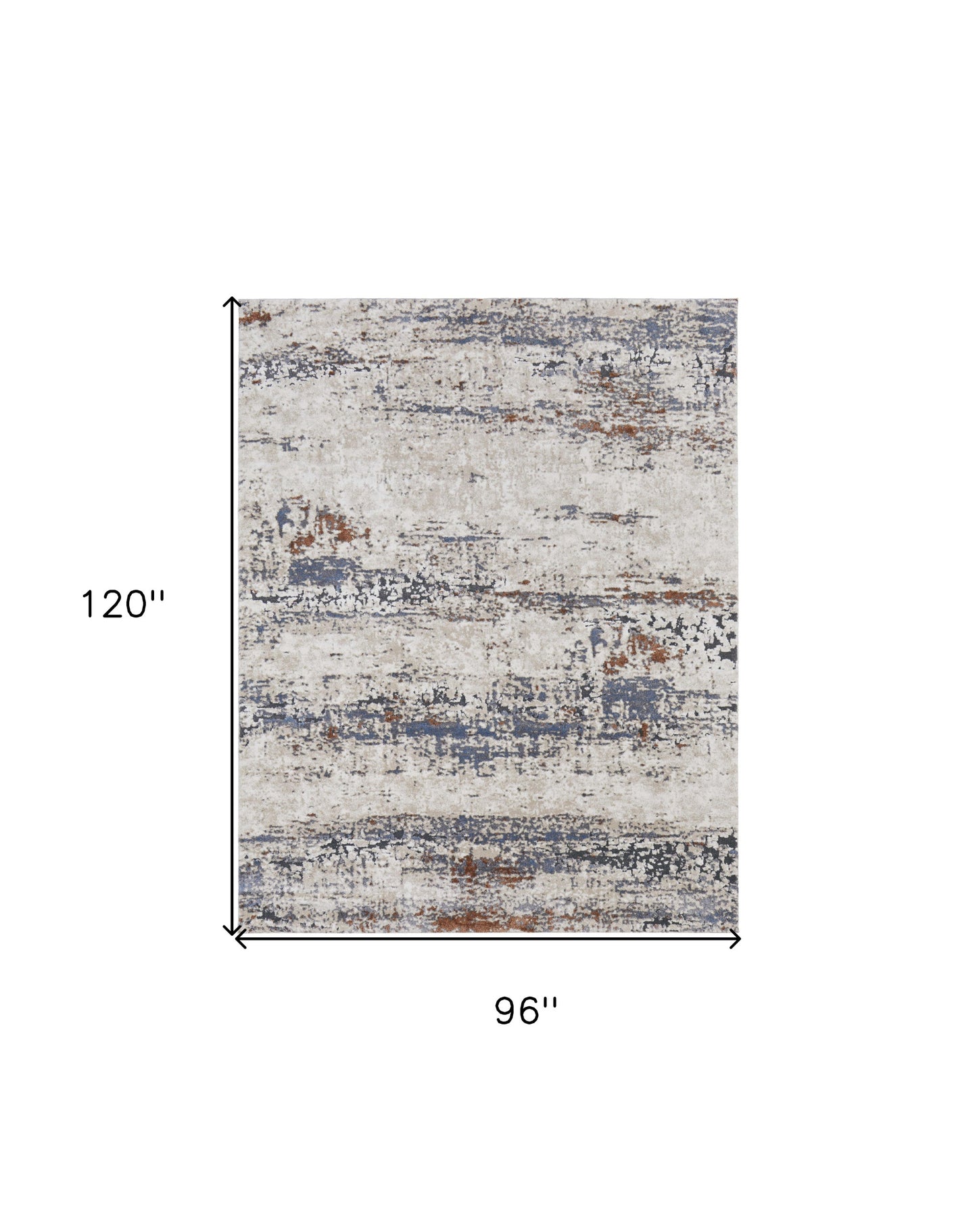 8 x 10 Gray Blue & Ivory Power Loom Rug