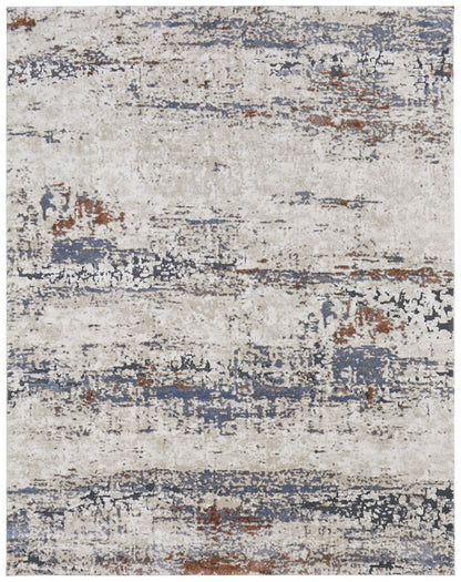 8 x 10 Gray Blue & Ivory Power Loom Rug