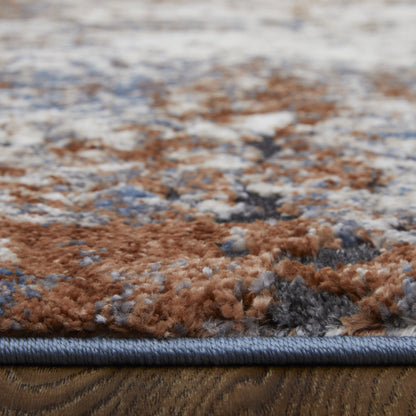 8 x 10 Blue Gray & Brown Power Loom Rug