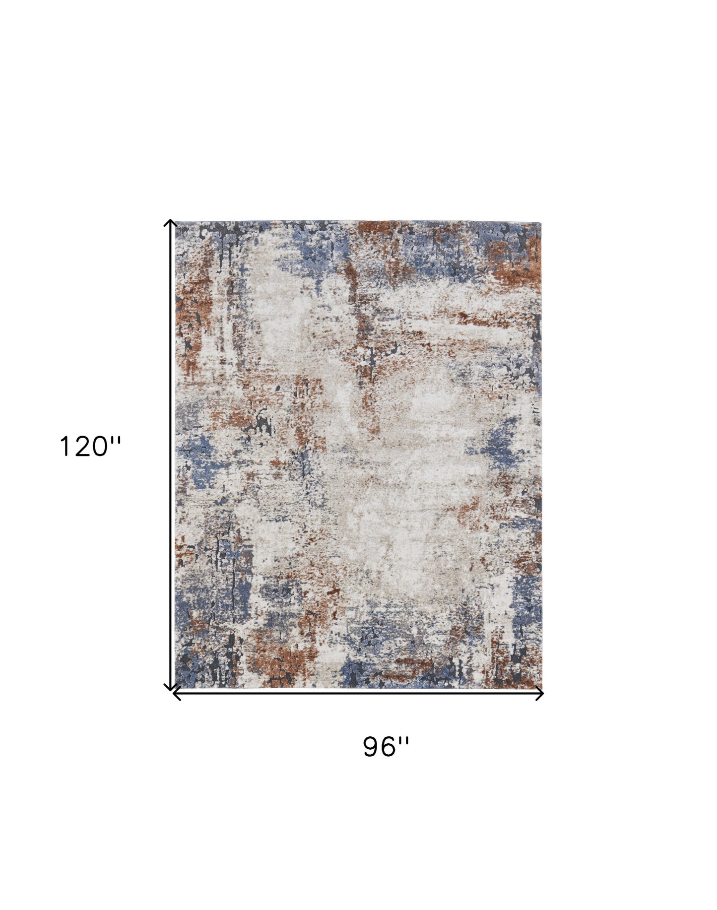 8 x 10 Blue Gray & Brown Power Loom Rug