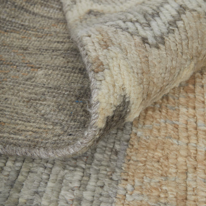 8 x 10 Ivory Gray & Orange Wool Moroccan Hand Knotted Rug