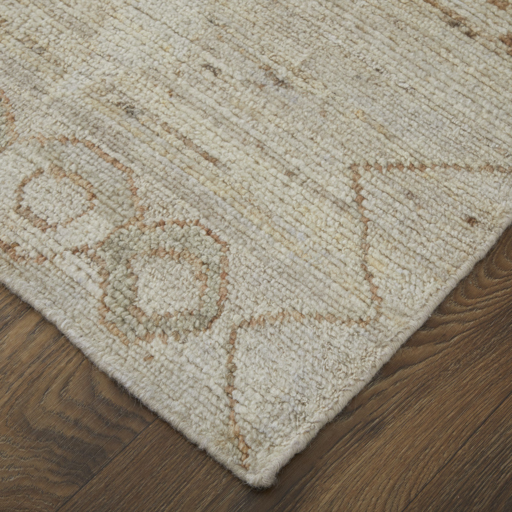 8 x 10 Tan Brown & Gray Wool Moroccan Hand Knotted Rug