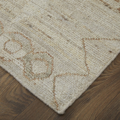 8 x 10 Tan Brown & Gray Wool Moroccan Hand Knotted Rug