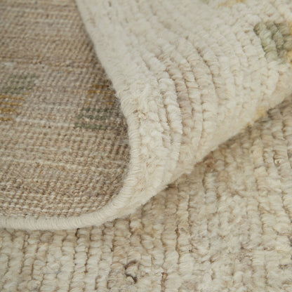 8 x 10 Gray Tan & Green Wool Hand Knotted Rug