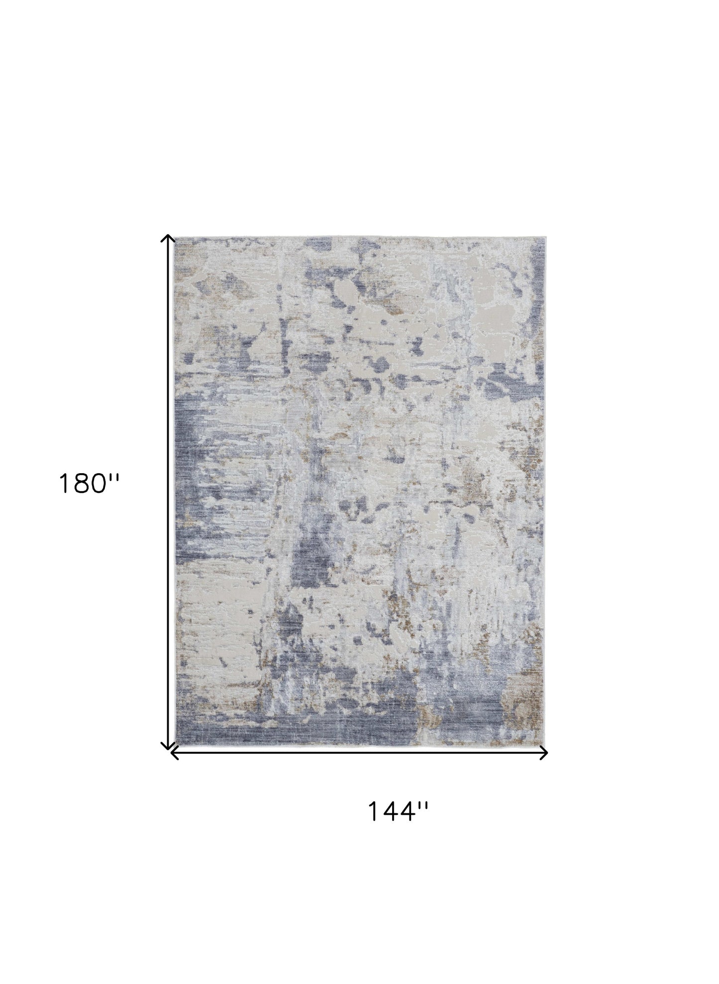 12 x 15 Ivory Gray & Blue Power Loom Rug