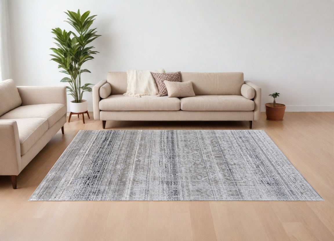 12 x 15 Black & Gray Power Loom Rug