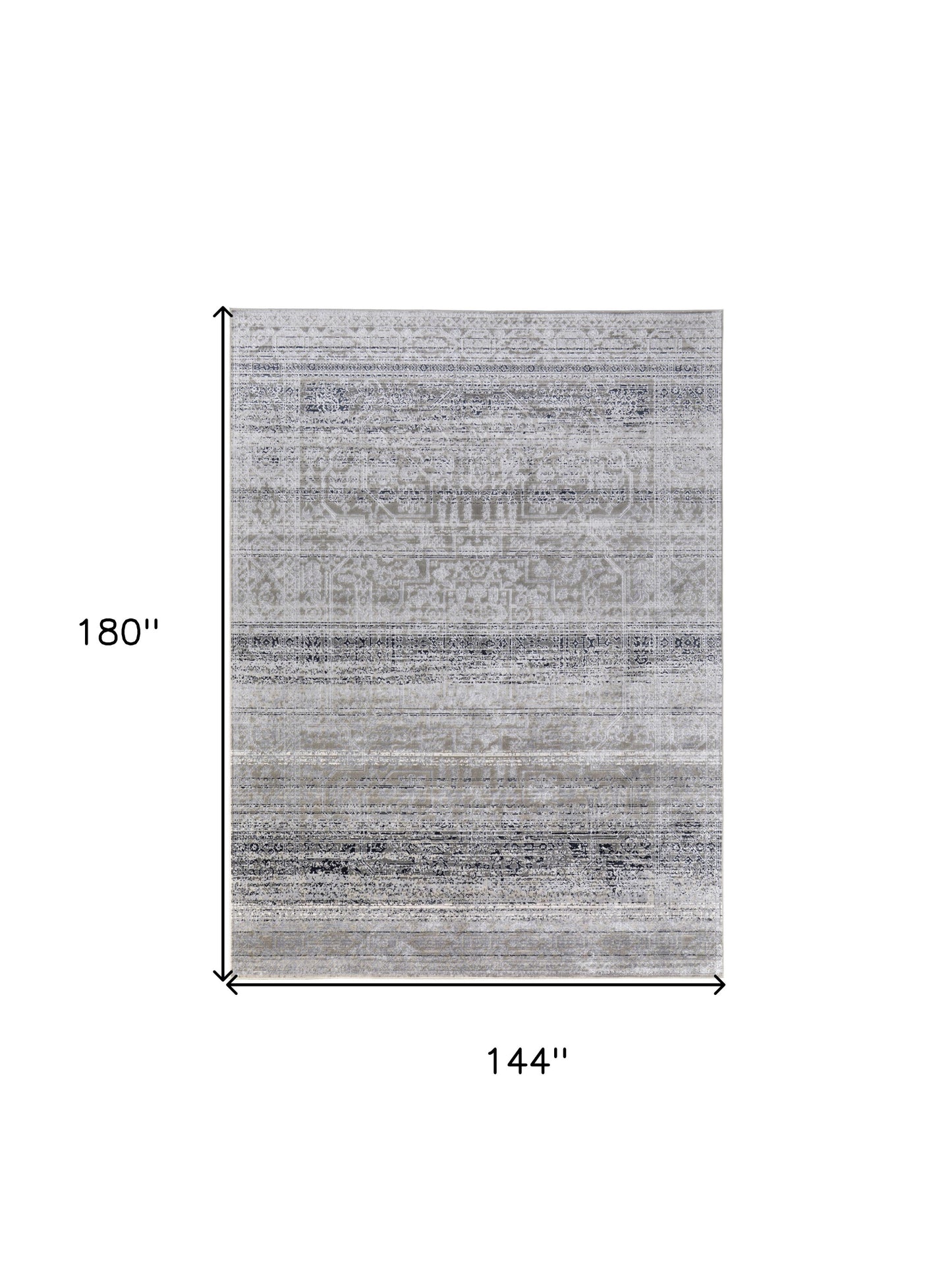 12 x 15 Black & Gray Power Loom Rug