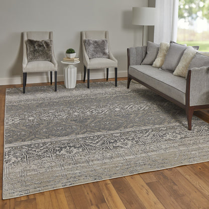 12 x 15 Black & Silver Power Loom Rug