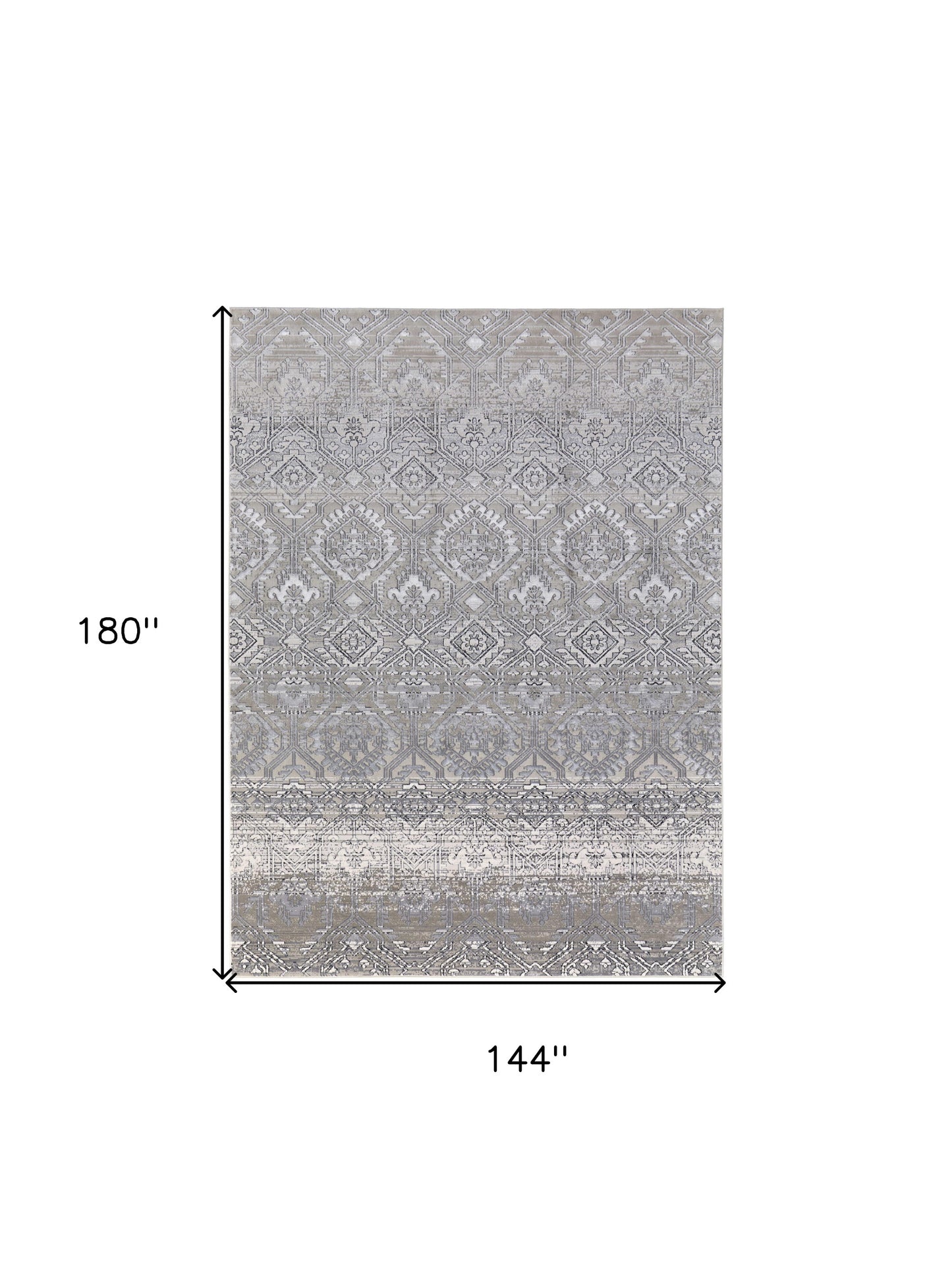 12 x 15 Black & Silver Power Loom Rug