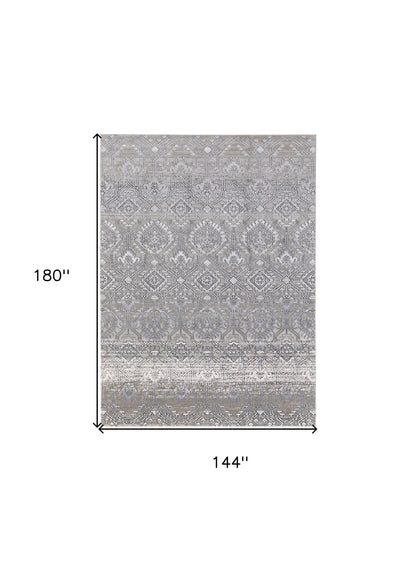 12 x 15 Black & Silver Power Loom Rug