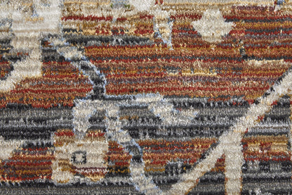 8 x 10 Ivory Red & Blue Power Loom Rug