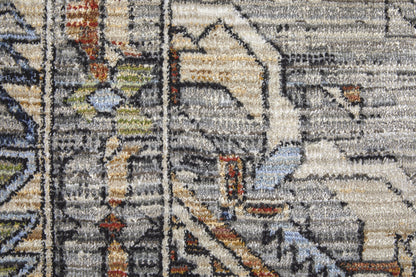 8 x 10 Gray Blue & Red Power Loom Rug