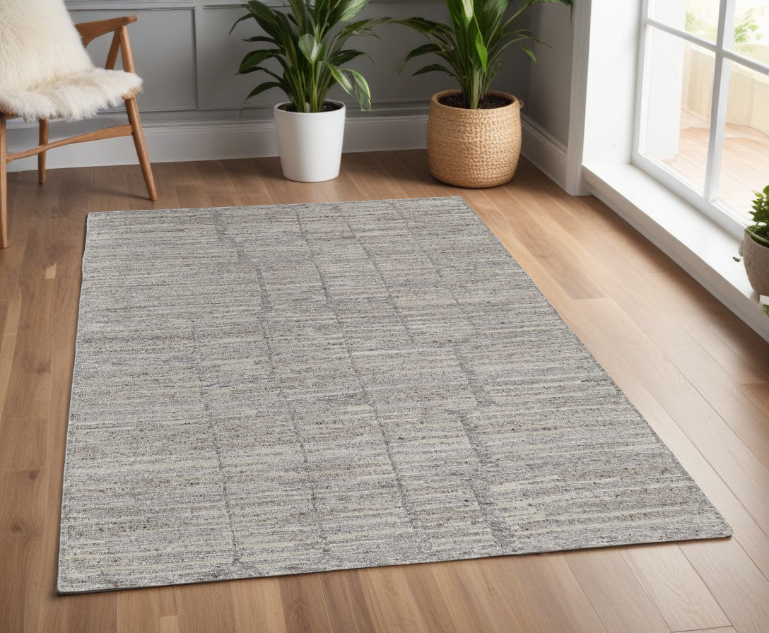 4 x 6 Taupe & Gray Hand Woven Rug