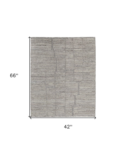 4 x 6 Taupe & Gray Hand Woven Rug