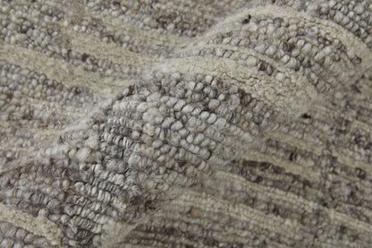 8 x 10 Taupe & Gray Hand Woven Rug