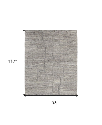 8 x 10 Taupe & Gray Hand Woven Rug