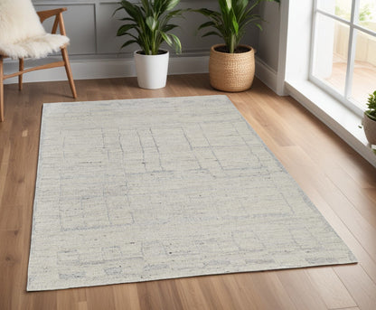 4 x 6 Gray & Ivory Hand Woven Rug